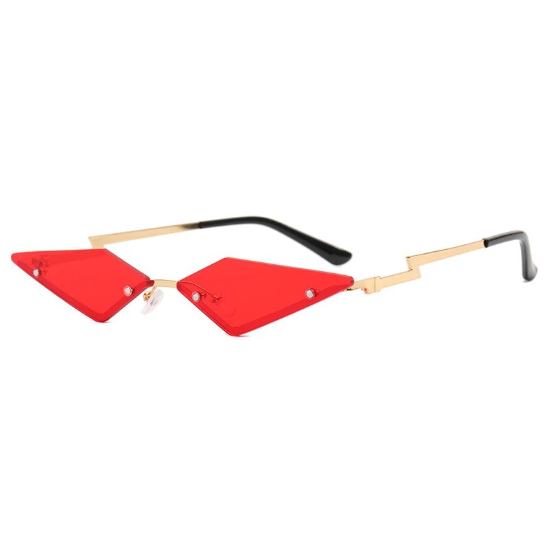 TEEK - Semi-Rimless Triangle Metal Sunglasses EYEGLASSES theteekdotcom C2  