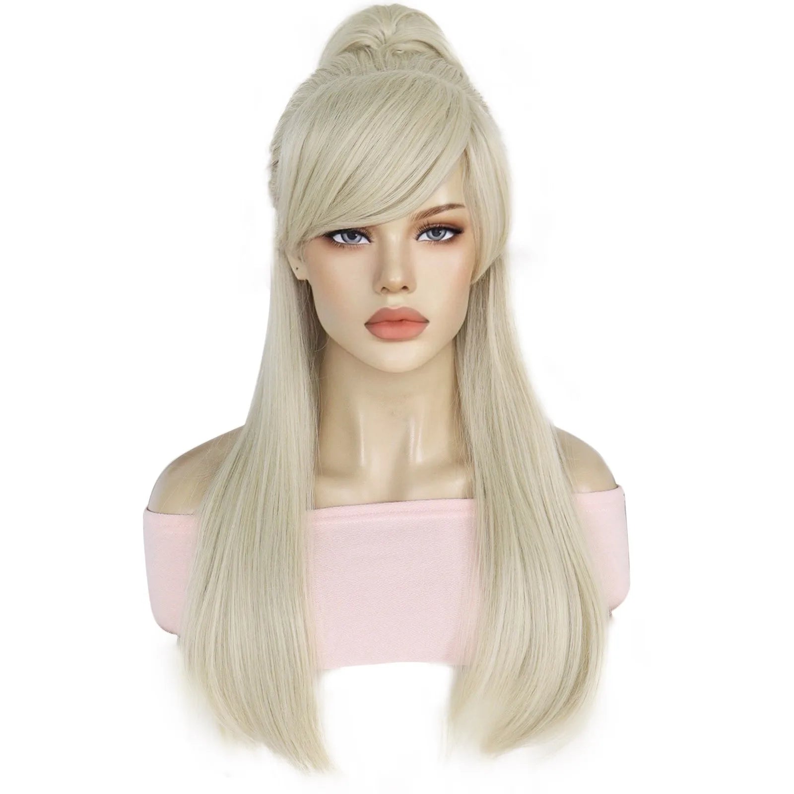 TEEK - 24inch Long Blonde Wavy Bang Bun Wig HAIR theteekdotcom 24inches  