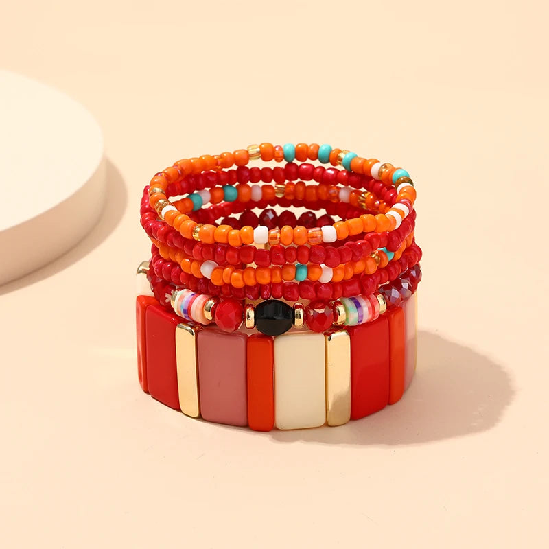 TEEK - Bohemian Multi-Layer Seed Beads Bangles JEWELRY theteekdotcom KR43-10  