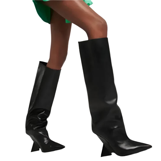 TEEK - Copied Heel Pointed Long Sleeve Boots SHOES theteekdotcom