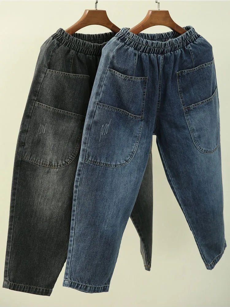 TEEK - Baggy Korean Waist Harem Jeans PANTS theteekdotcom   