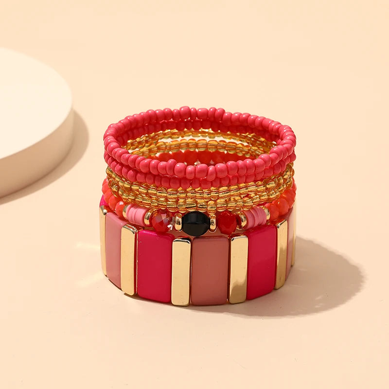 TEEK - Bohemian Multi-Layer Seed Beads Bangles JEWELRY theteekdotcom KR43-6  