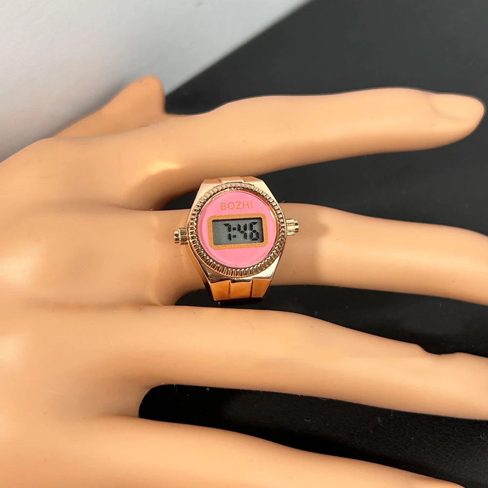 TEEK - Mini Electronic Digital Watch Finger Rings WATCH theteekdotcom rose-pink  