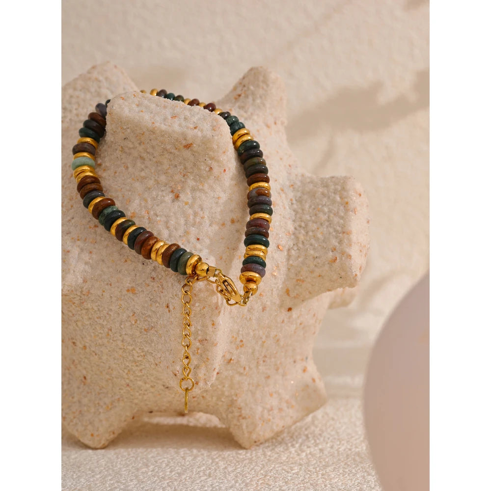 TEEK - Colorful Natural Stone Beads Chain Handmade Bracelet JEWELRY theteekdotcom   