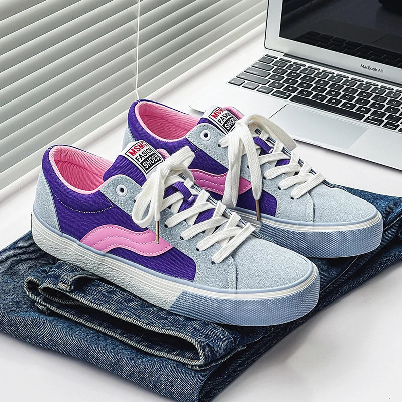 TEEK - Mixed Color Skateboard Sneaker SHOES theteekdotcom blue purple Womens 5.5 