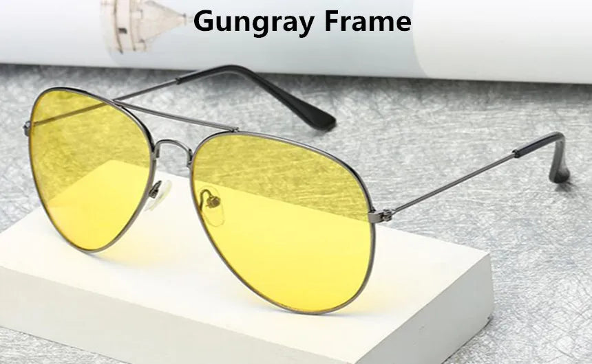 TEEK - Aviation Night Vision Yellow Sunglasses EYEGLASSES theteekdotcom Gungray  