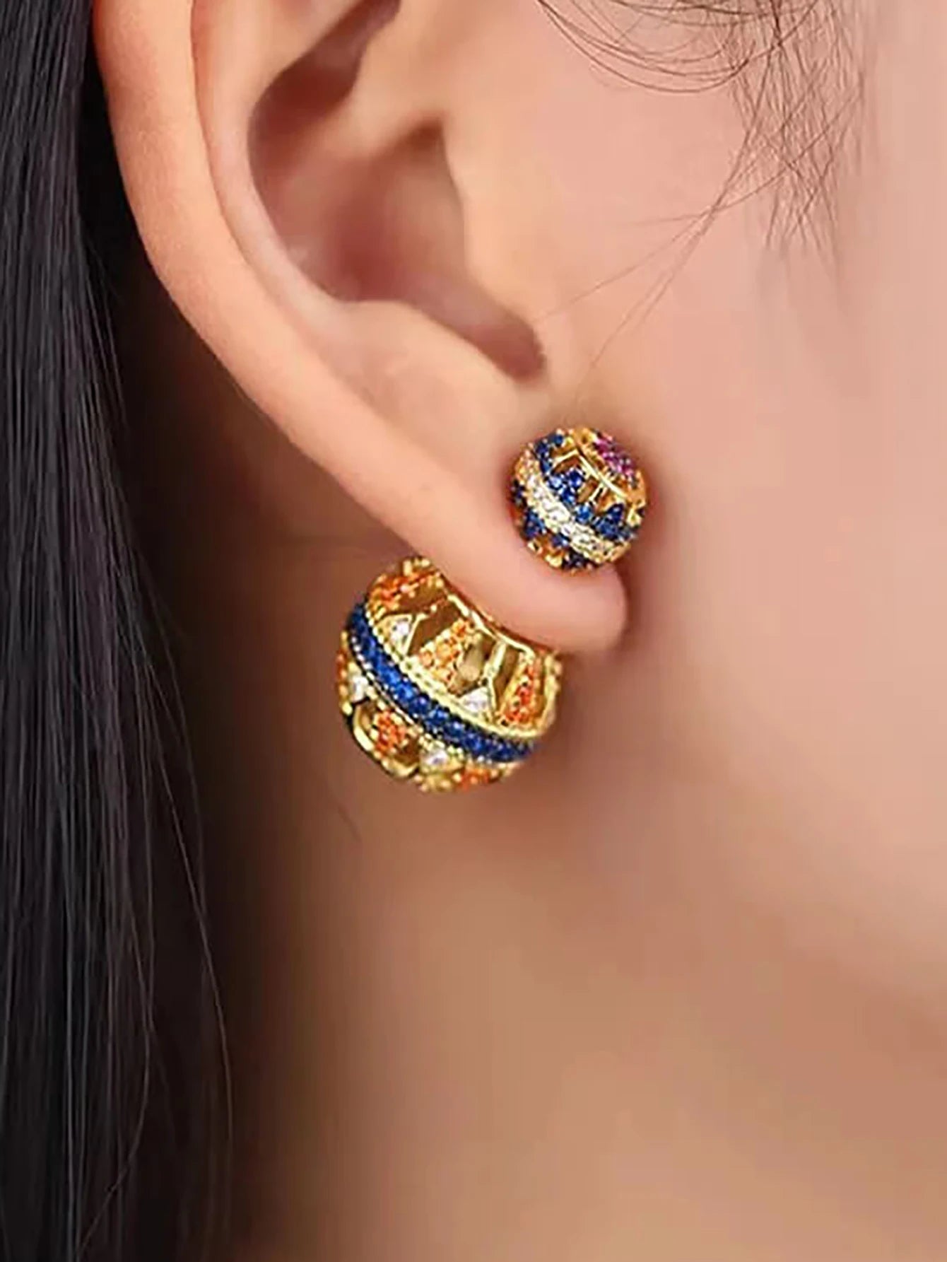 TEEK - Vintage Ball Cubic Zirconia Earrings JEWELRY theteekdotcom