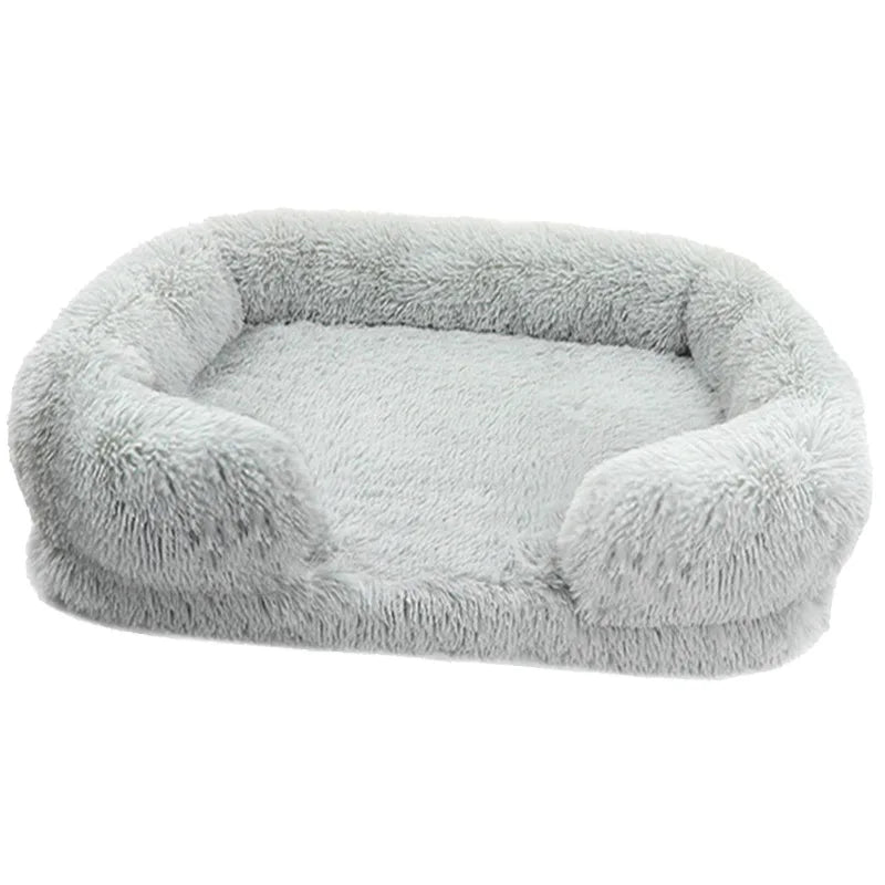 TEEK - Cozy Plush Dog Sofa Bed With Removable Cover PET SUPPLIES theteekdotcom Grey S 40x30x12cm 