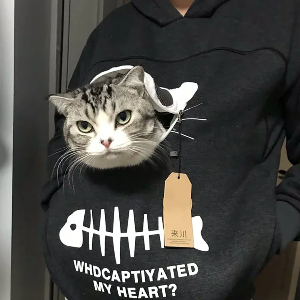 TEEK - Cat Lovers Cuddle Pouch Sweatshirt TOPS theteekdotcom   