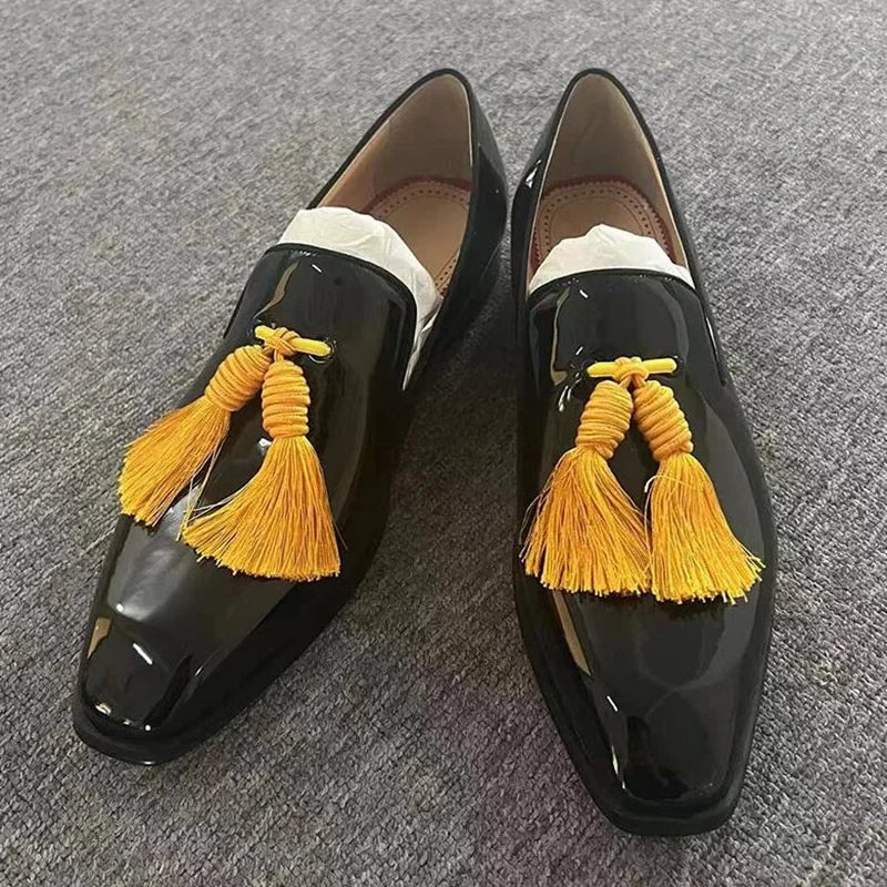 TEEK - Black Patent Leather Tassel Loafers SHOES theteekdotcom   