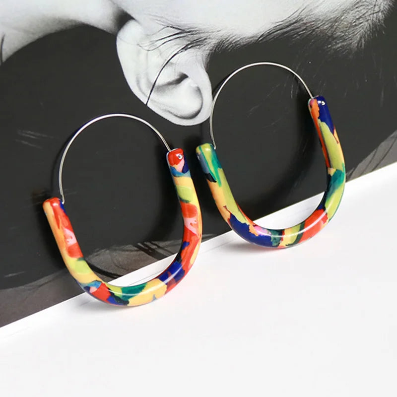 TEEK - Multi Colored Hoop Earrings JEWELRY theteekdotcom   