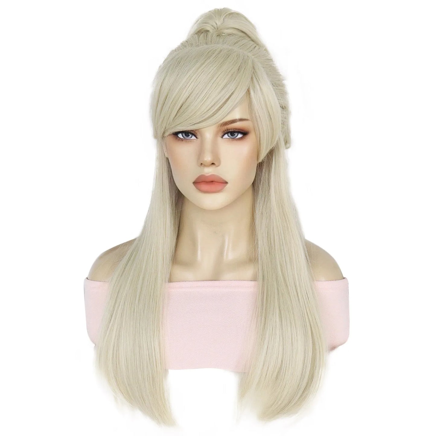 TEEK - 24inch Long Blonde Wavy Bang Bun Wig HAIR theteekdotcom   