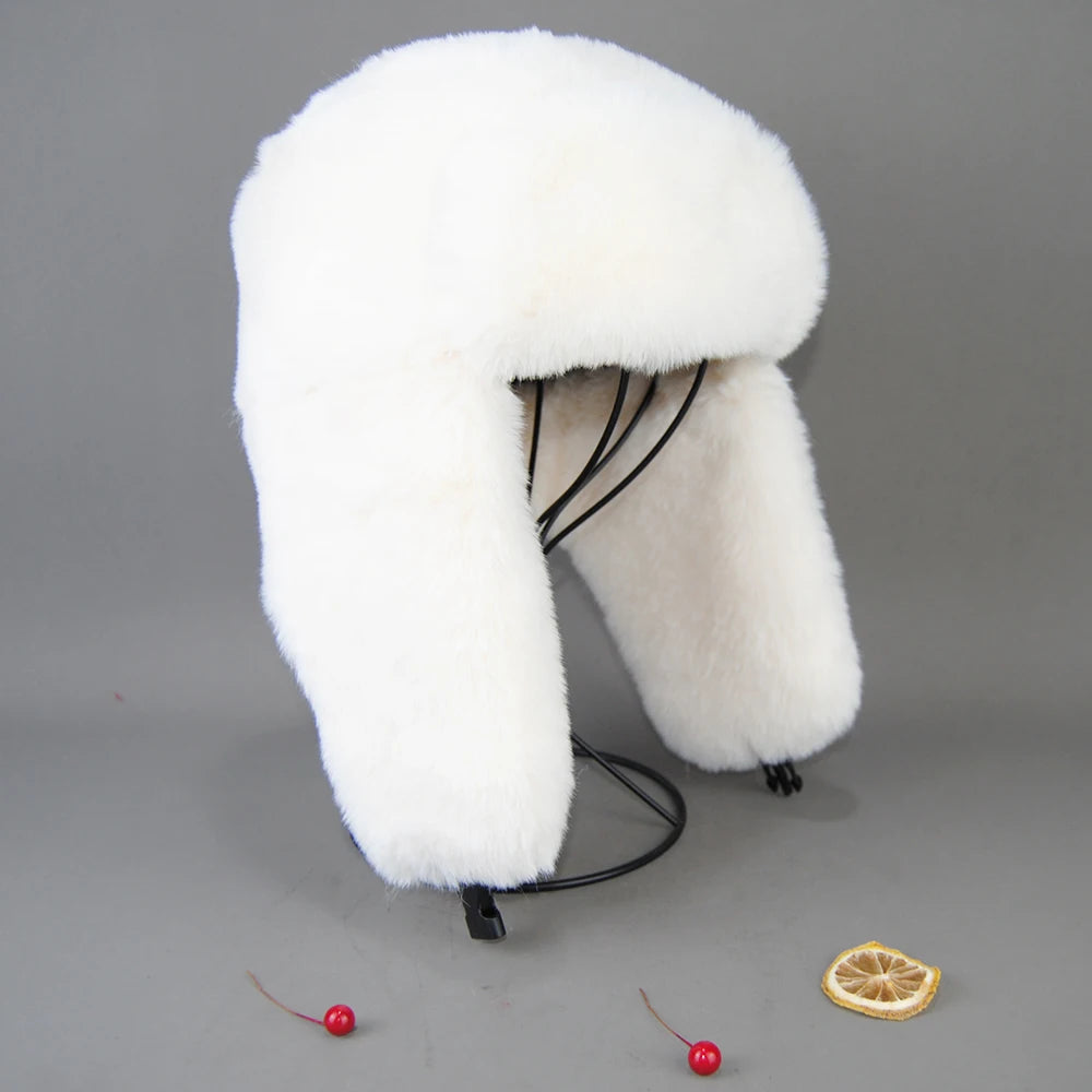 TEEK - Faux Rex Rabbit Fur Hats HAT theteekdotcom beige 55cm-61cm/21.65in-24.92in 