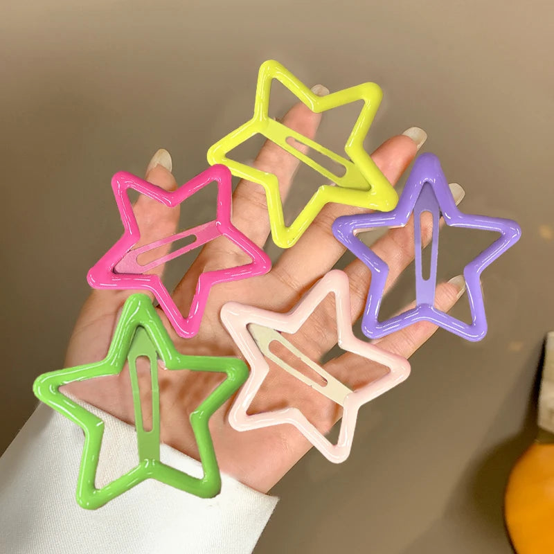 TEEK - 5-10 Pcs Hollow Star Hair Clips HAIR CARE theteekdotcom L  