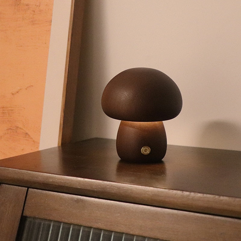 TEEK - Mushroom LED Night Lamp HOME DECOR theteekdotcom D - Walnut  