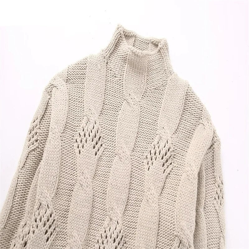 TEEK - Texture Knitted Turtleneck Sweater TOPS theteekdotcom   