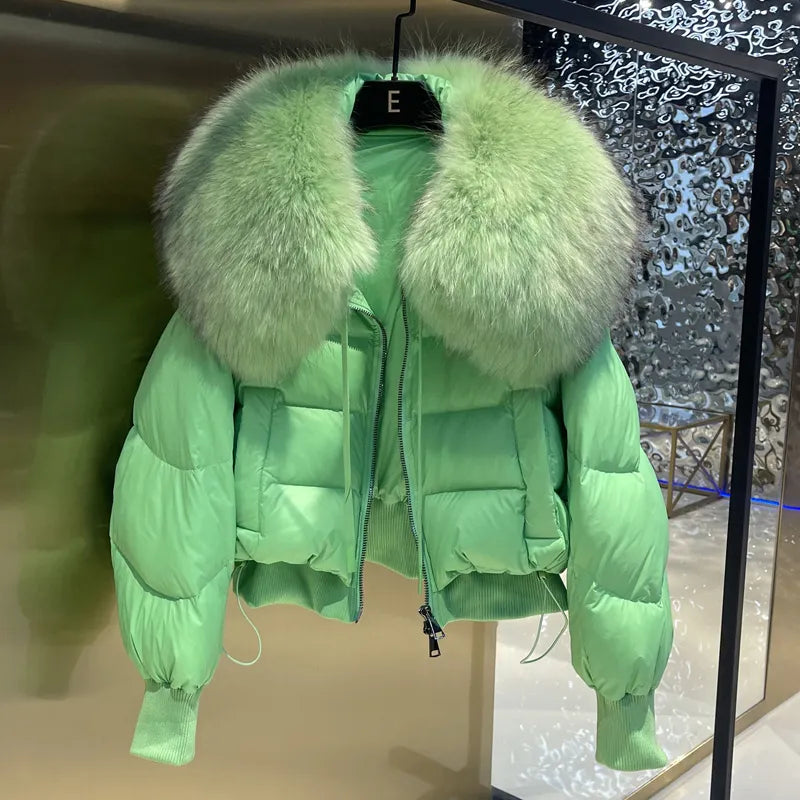 TEEK - Winter Puffer Drawstring Fluff Jacket JACKET theteekdotcom green S 