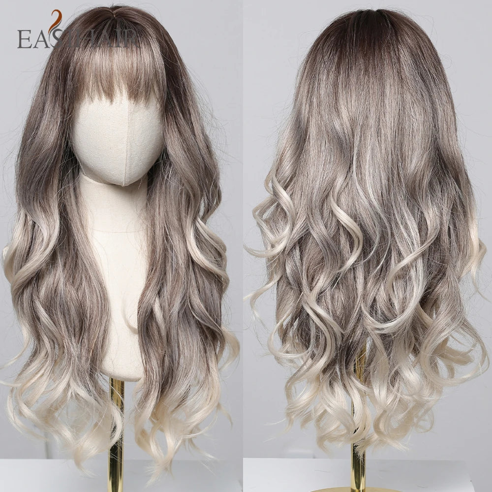 TEEK - Medium Length Wavy Bang Synthetic Wig HAIR theteekdotcom   