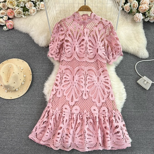 TEEK - Out Laced Mini Dress DRESS theteekdotcom Pink M 