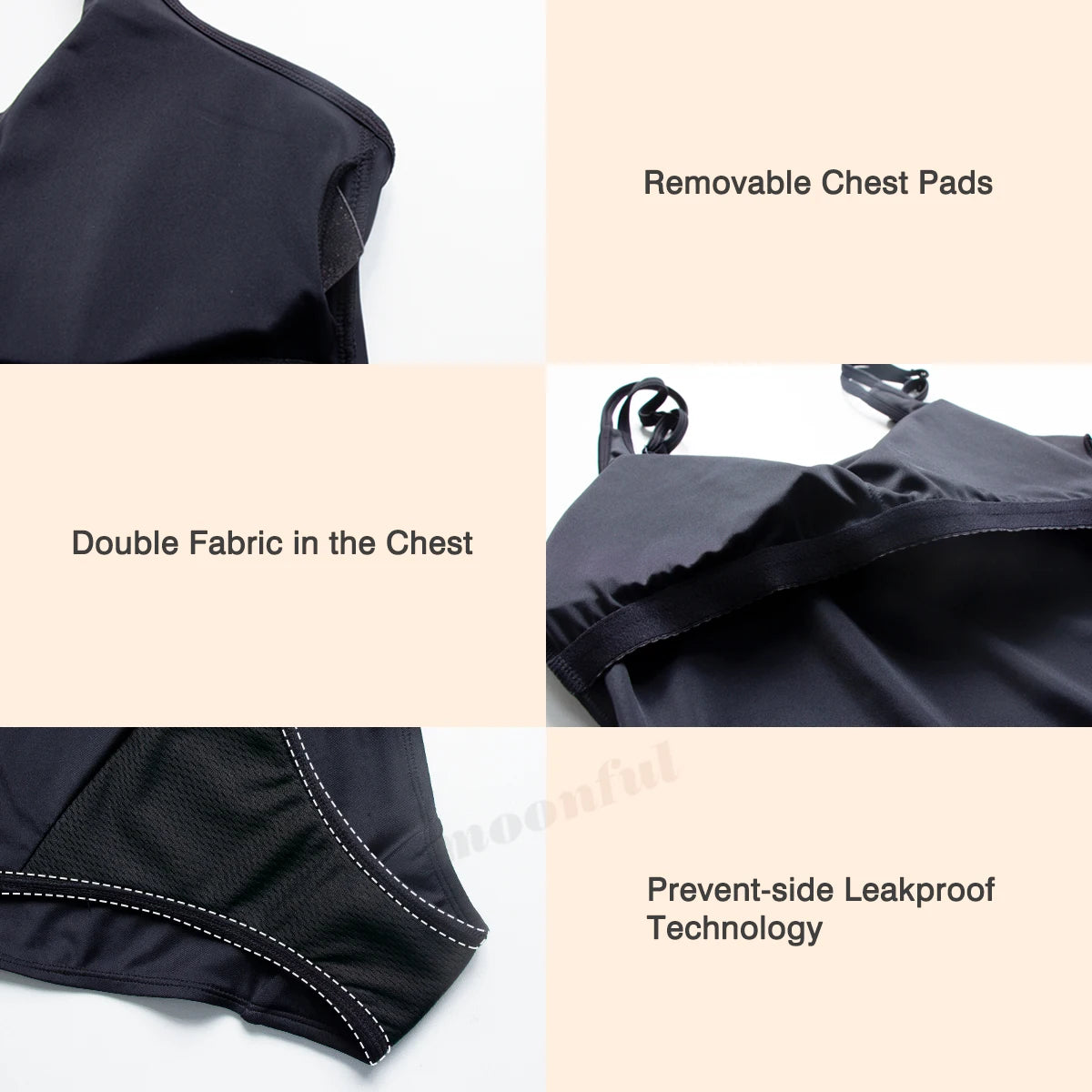 TEEK - Black Menstrual Leak-Proof Swimsuit SWIMWEAR theteekdotcom   