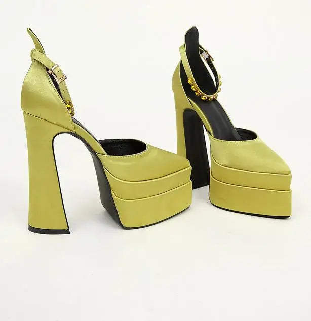 TEEK - Platform High Heeled Shoes SHOES theteekdotcom Lawn Green 7.5 