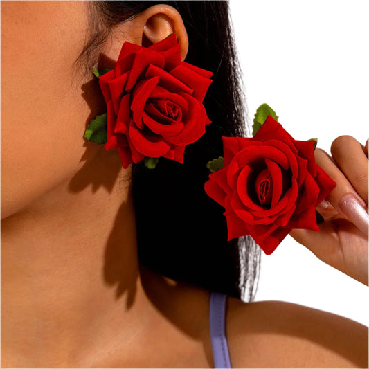 TEEK - Big Rose Bloom Earrings JEWELRY theteekdotcom