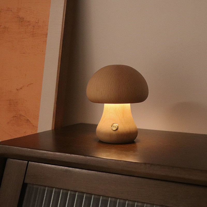 TEEK - Mushroom LED Night Lamp HOME DECOR theteekdotcom C - Ash wood  