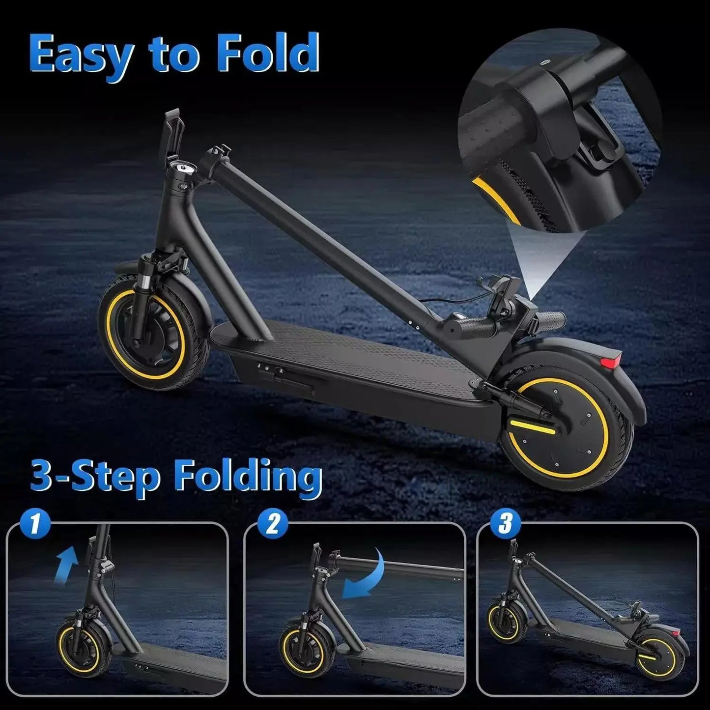 TEEK - 10" Tires Folding Electric 22MPH 500W 28Miles Electric Scooter TRANSPORTATION theteekdotcom