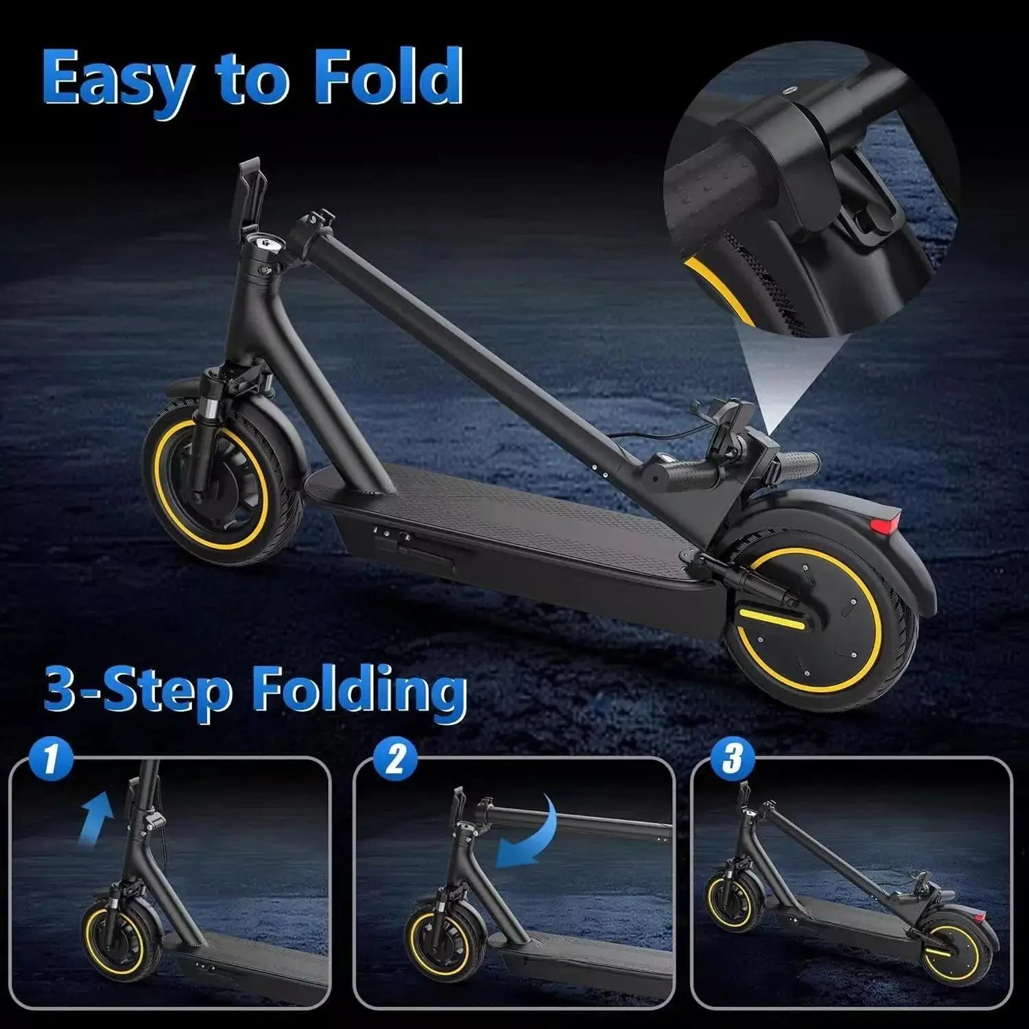 TEEK - 10" Tires Folding Electric 22MPH 500W 28Miles Electric Scooter TRANSPORTATION theteekdotcom