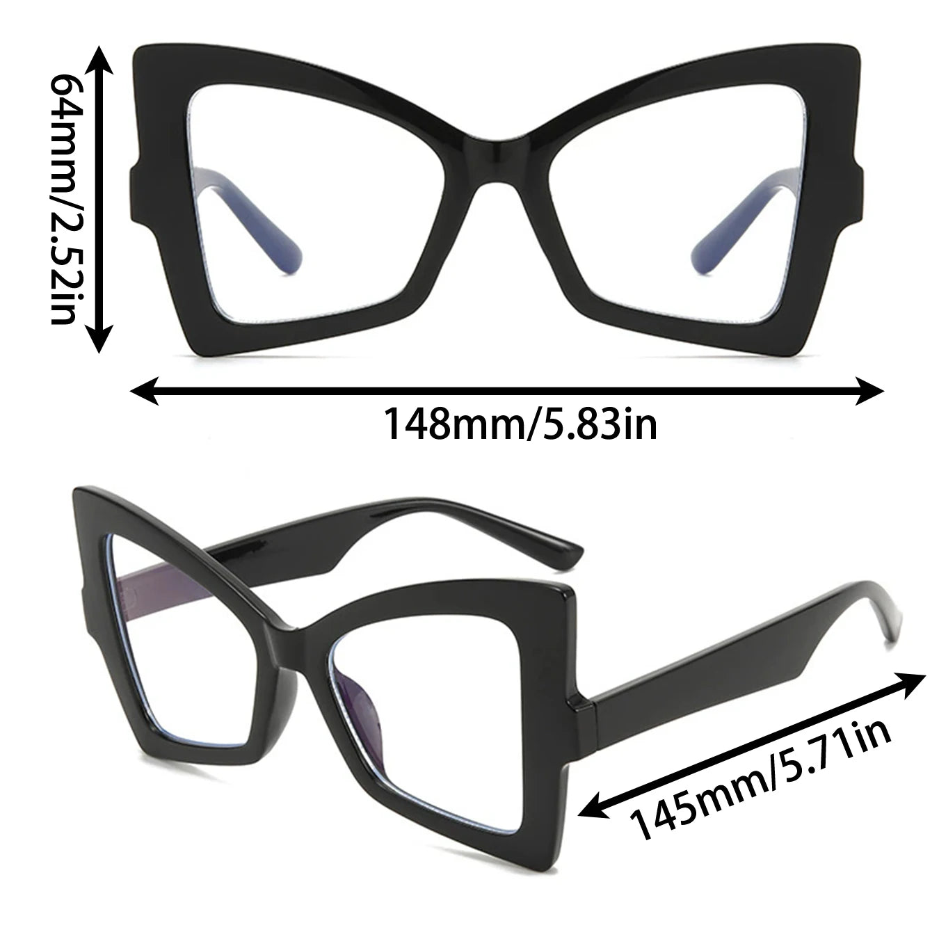 TEEK - Oversized Cat Eye Contrast Color Frame Eyewear EYEGLASSES theteekdotcom
