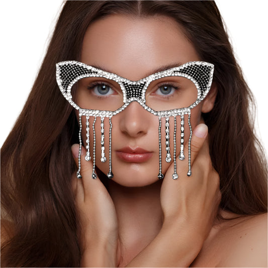 TEEK - Tassel Geometric Bejeweled Jewelry Eyewear EYEGLASSES theteek.com Gold