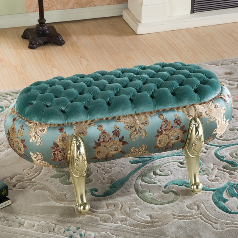 TEEK - Luxury Vintage Romance Short Ottoman FURNITURE theteekdotcom stool-A1  