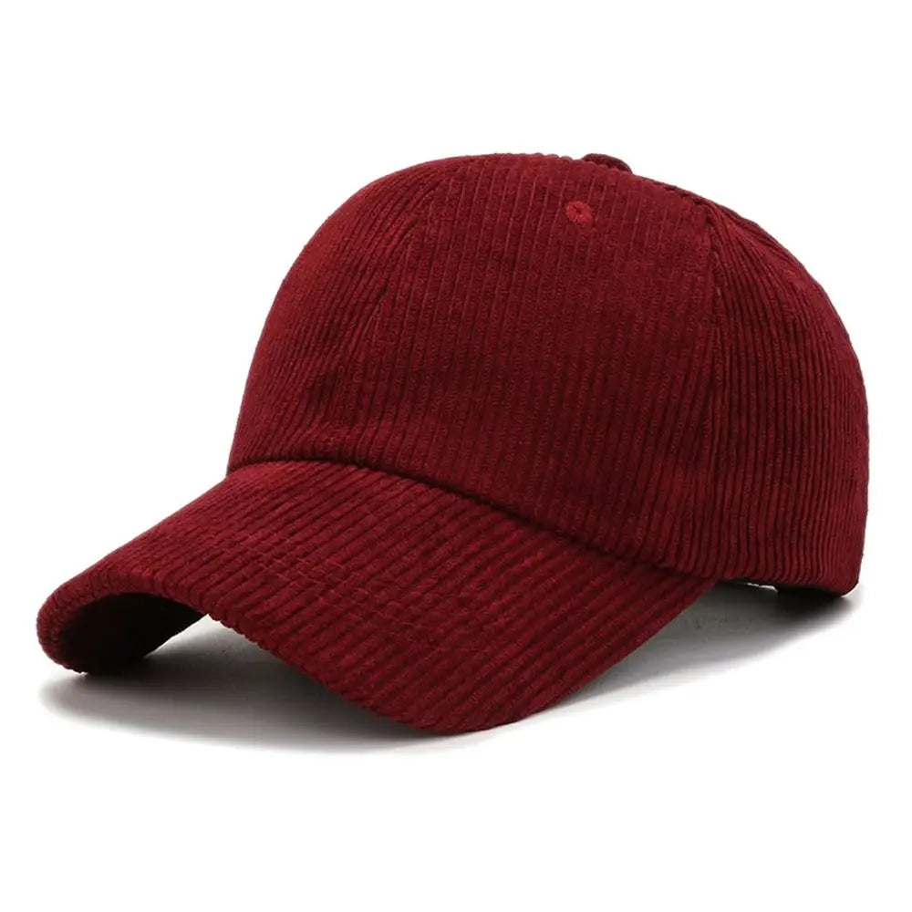 Outdoor Adjustable Hip Hop Spring Autumn Corduroy Baseball Cap Vintage Baseball Hat Women Men TEEK Wine Red