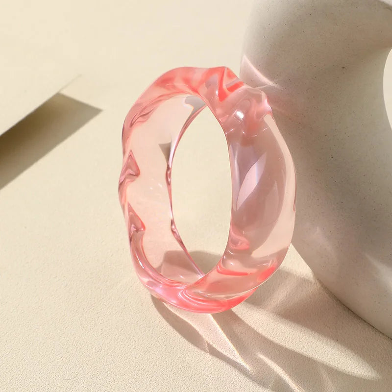 TEEK - Transparent Resin Round Bangle Bracelet JEWELRY theteekdotcom KB331-1  