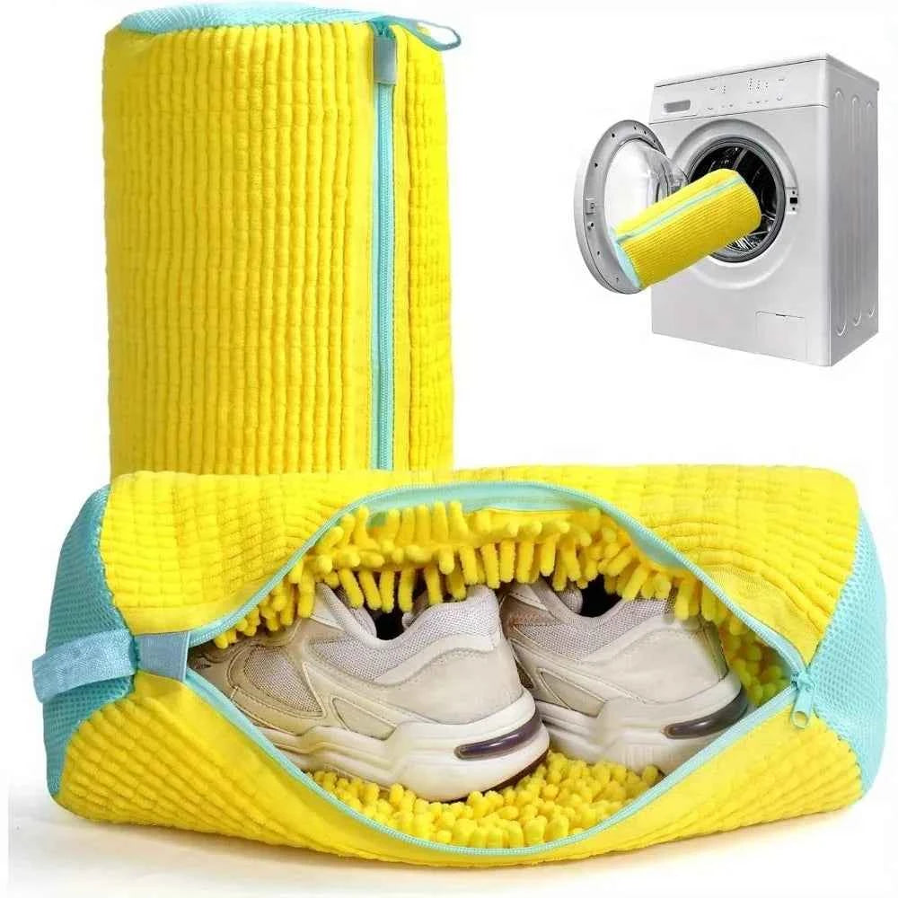 Shoe Wash Shoes Bag Padded Net Laundry Protector Fluffy fibers Polyester Washing Shoes Machine Laundry Bag Drying Bags 1PCS TEEK