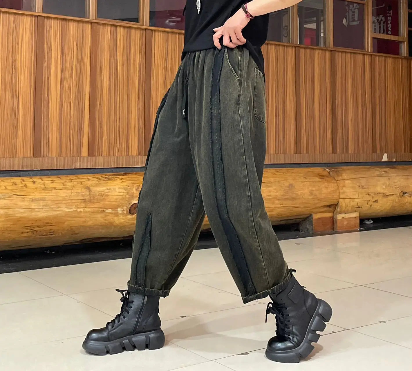 TEEK - Womens Streetwear Distressed Harem Pants PANTS theteekdotcom   