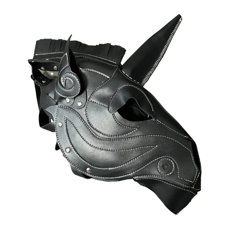 TEEK - Steampunk Unicorn Horse Mask COSTUME theteekdotcom Black