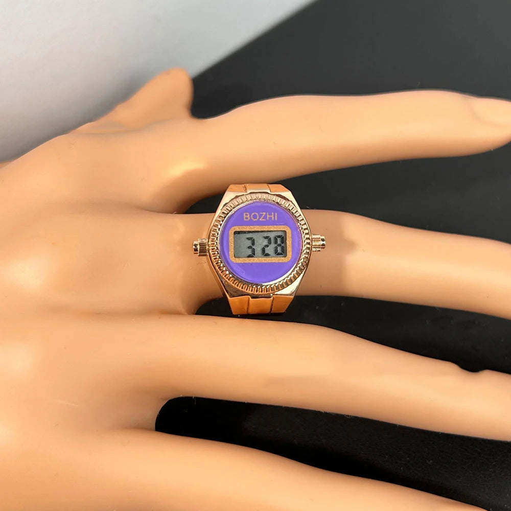 TEEK - Mini Electronic Digital Watch Finger Rings WATCH theteekdotcom rose-purple  