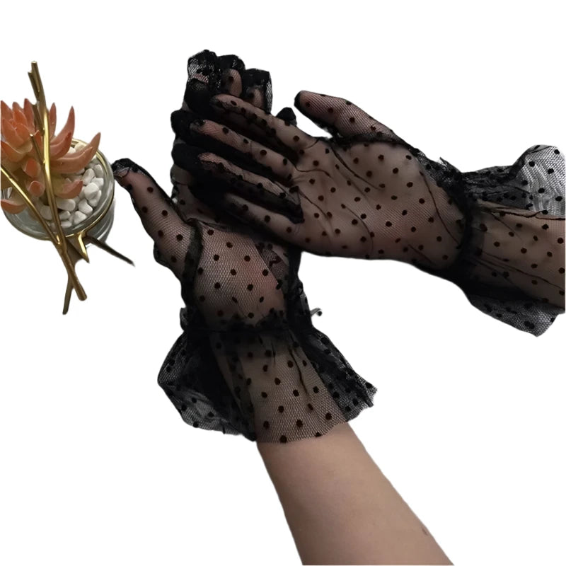 TEEK - Dot Mesh Tulle Gloves GLOVES theteekdotcom   