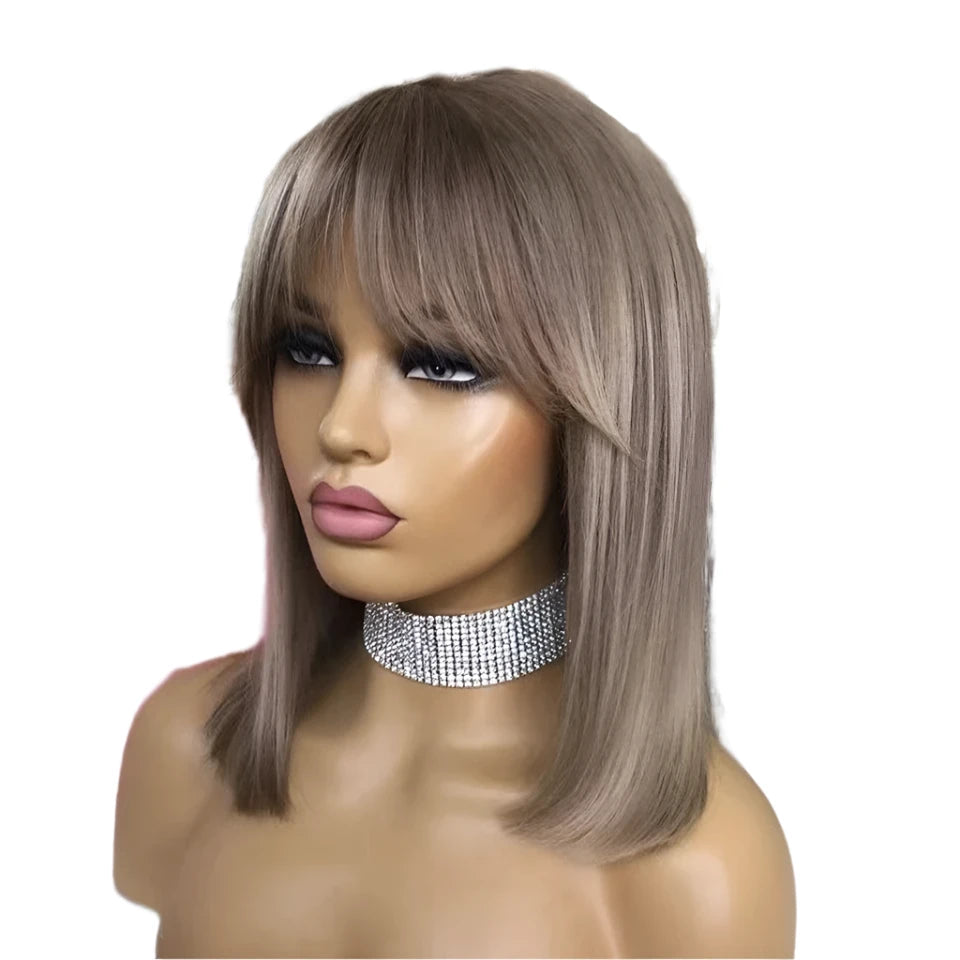 TEEK - Vicky Ash Blonde Bangs Bob Wig HAIR theteekdotcom   