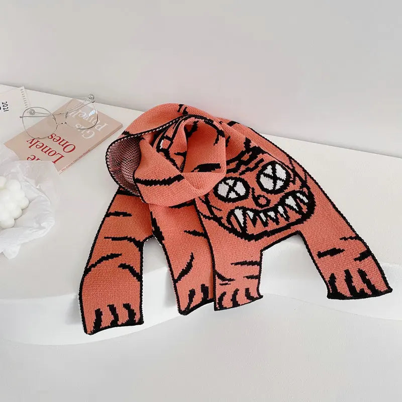 TEEK - Knitted Animals Scarf SCARF theteekdotcom tiger for adult  