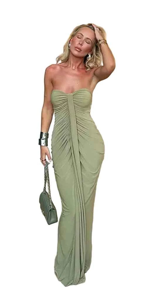 TEEK. Strapless Centered Ruched Stretch Dress DRESS theteekdotcom