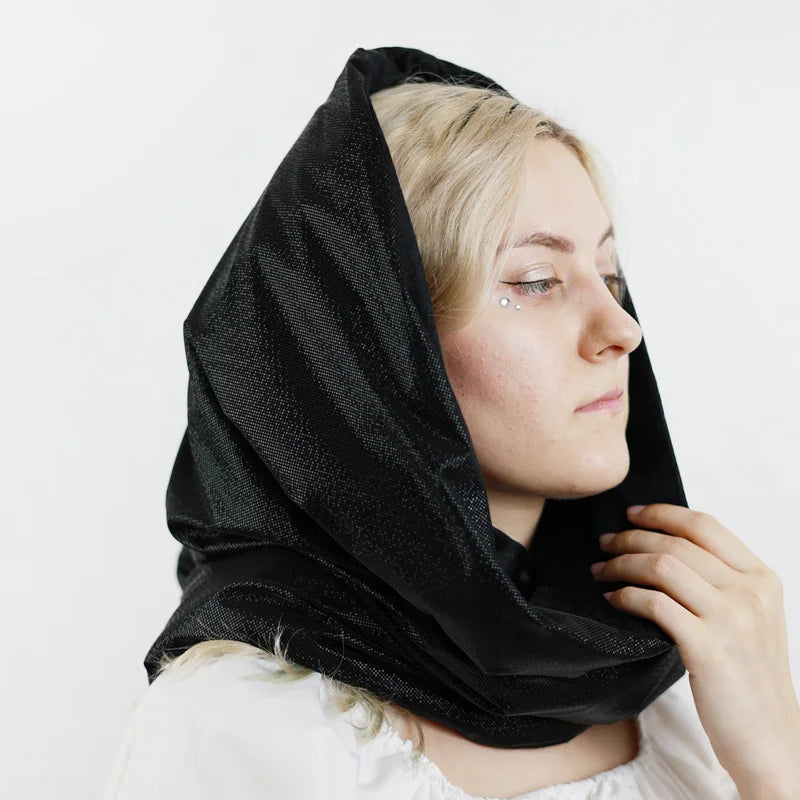 TEEK - Chunky Cowl Hooded Headscarf SCARF theteekdotcom black One Size