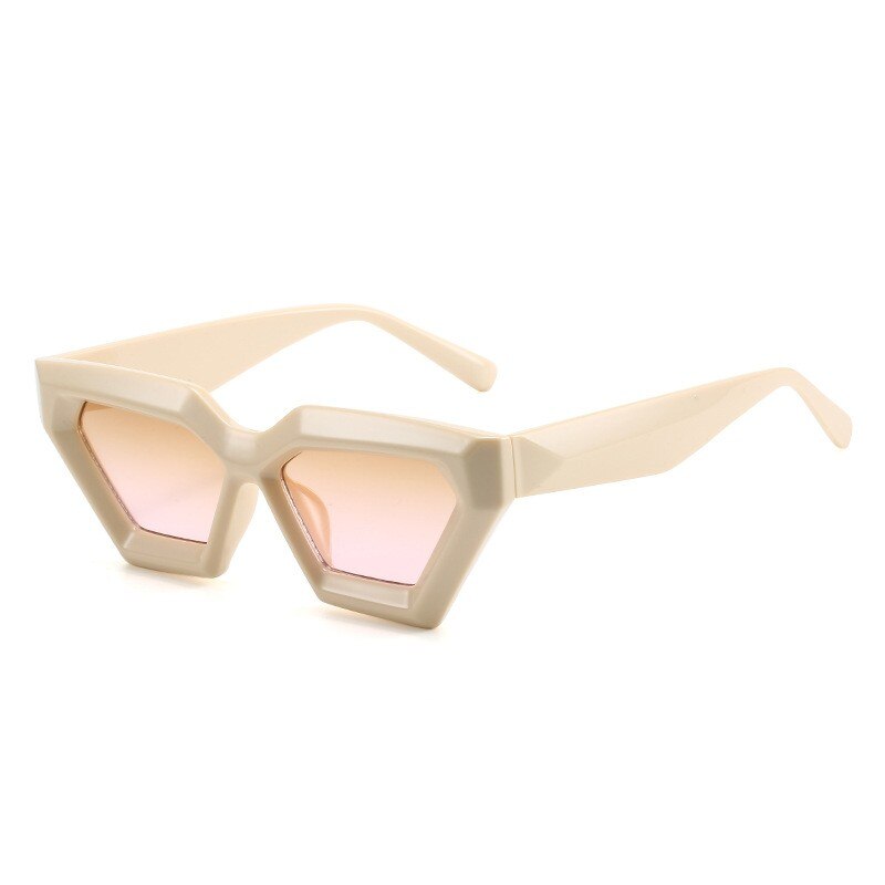 TEEK - Clipped Corner Cat Eye Vintage Sunglasses EYEGLASSES theteekdotcom beige-tea pink  