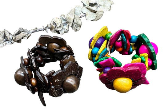 TEEK - Flower Stretch Wood Bracelet JEWELRY theteekdotcom