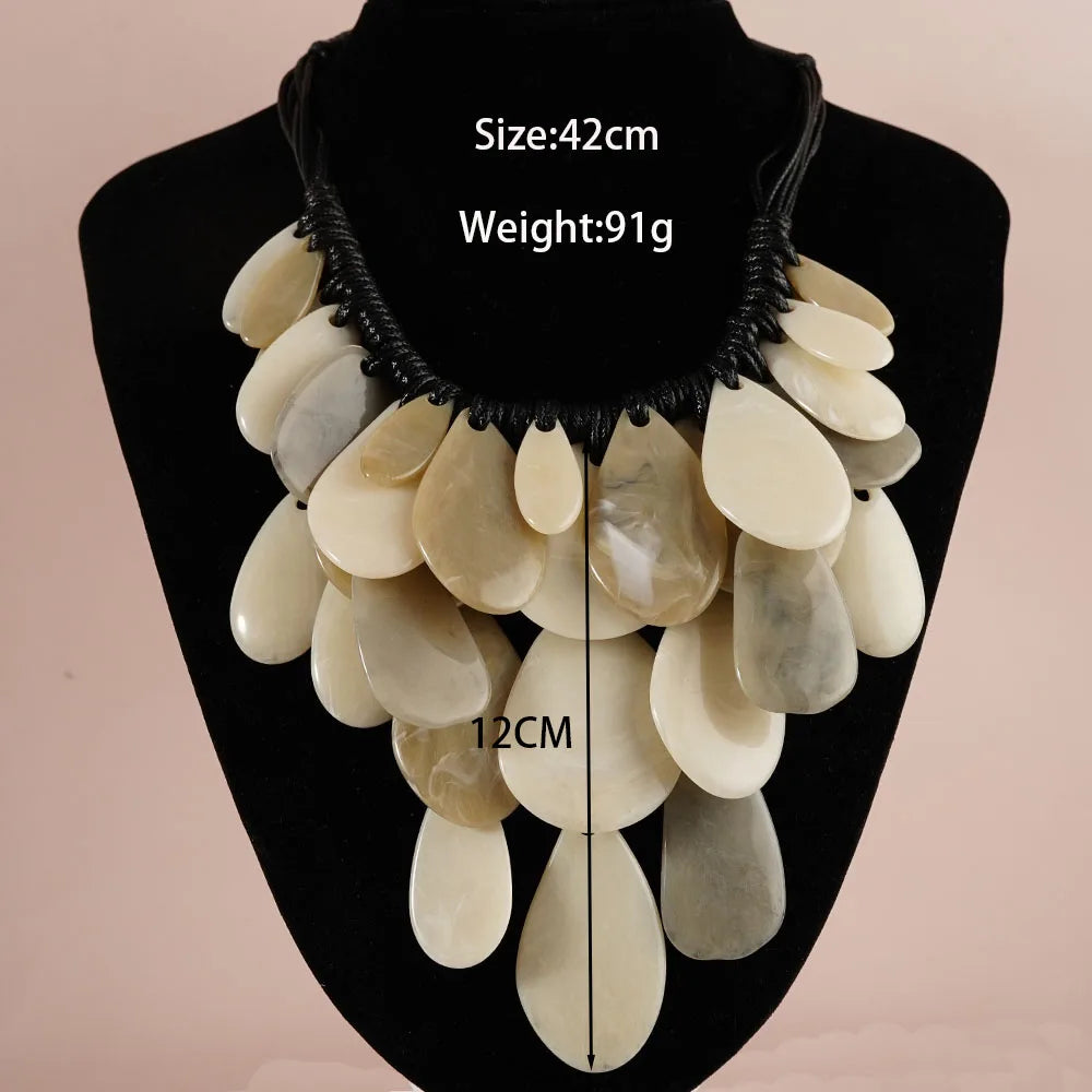 TEEK - Exaggerated Round Fringe Multilayer Pendant Necklace JEWELRY theteekdotcom