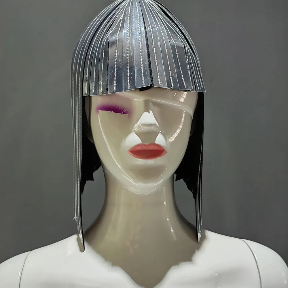 TEEK - Metallic Wig Goddess Hairdress HAT theteekdotcom   