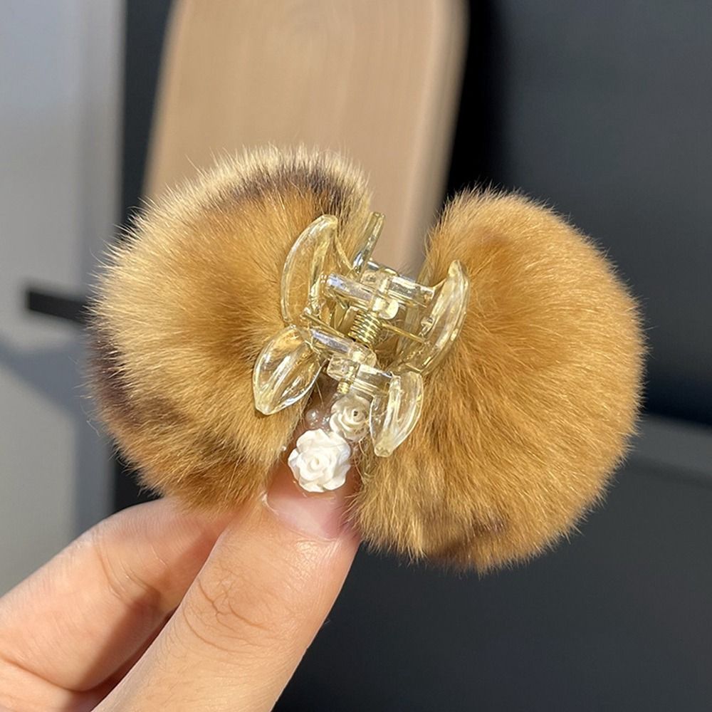 TEEK - Rabbit Fluff Hair Claw Clips HAIR CARE theteekdotcom coffee  