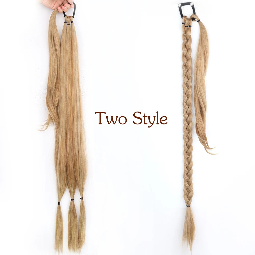 TEEK - 34inches Synthetic Long Braided Ponytail Hair Extensions HAIR theteekdotcom Q81-27a-613