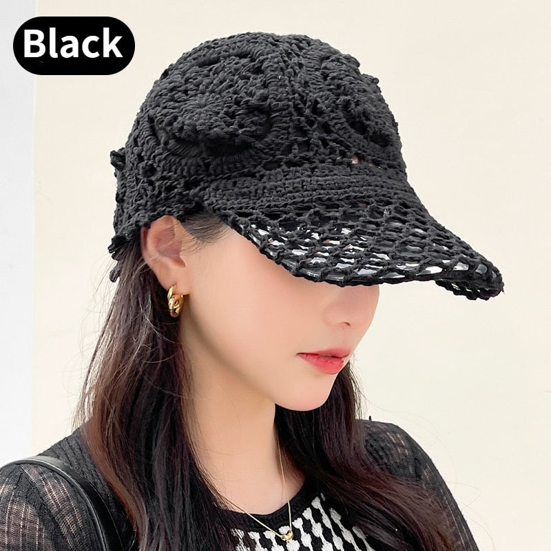 TEEK - Elegant Knitted Lace Hats HAT theteekdotcom Black-hei se 55-60cm head circumference 